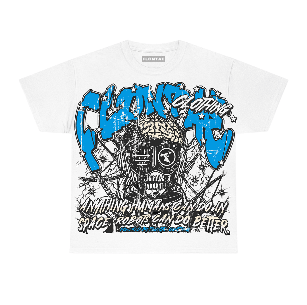 University Blue Reimagined 1s Flontae T-Shirt Never Cared Graphic