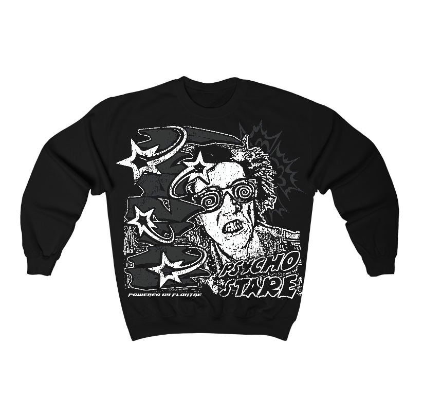 Black Cat 3s Flontae Crewneck Sweatshirt Stare Graphic
