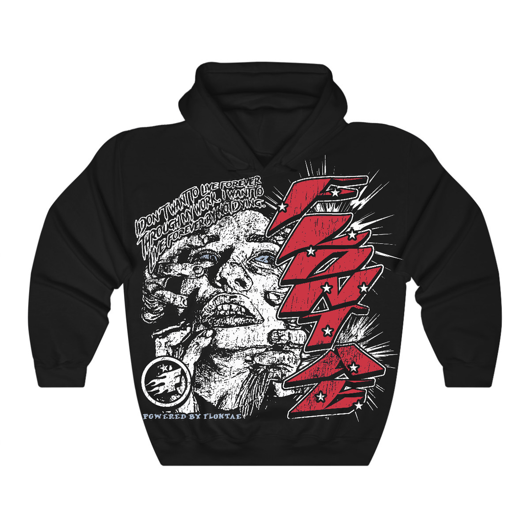 Fire Red “Black Tongue” 5s Flontae Hoodie Forever Graphic