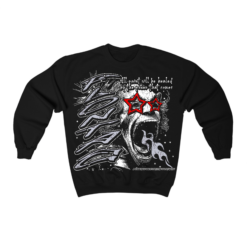 Black Cement 3s Flontae Crewneck Sweatshirt Wonder Graphic
