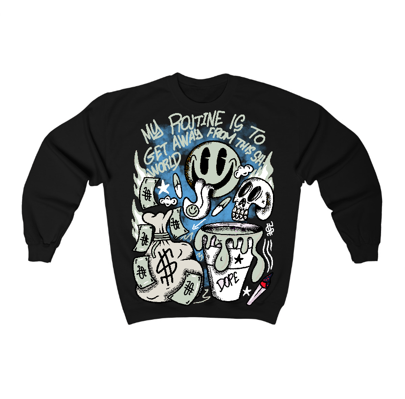Seafoam 4s Flontae Crewneck Sweatshirt Stay Out Graphic