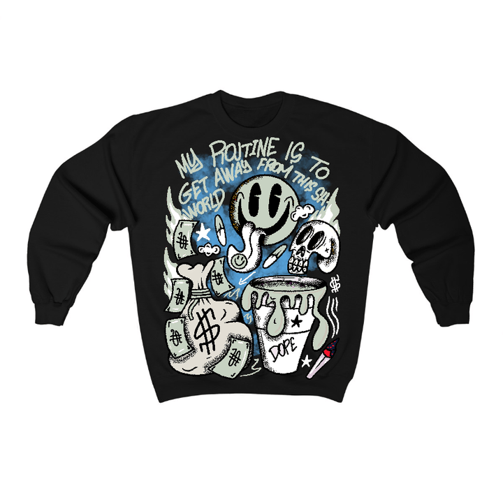 Seafoam 4s Flontae Crewneck Sweatshirt Stay Out Graphic
