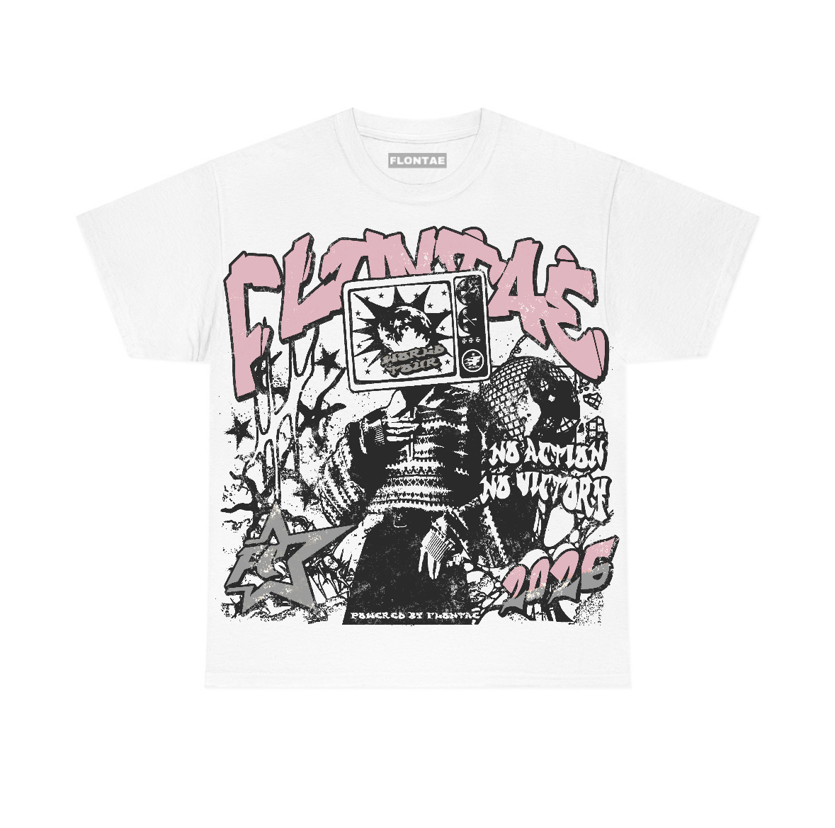 “Pink Foam” 95s Flontae T-Shirt No Victory Graphic
