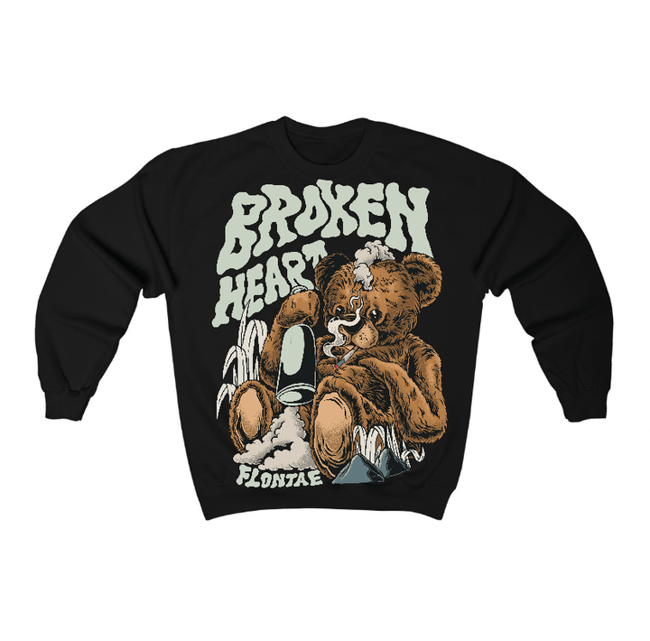 Seafoam 4s Flontae Crewneck Sweatshirt Broken Heart Graphic