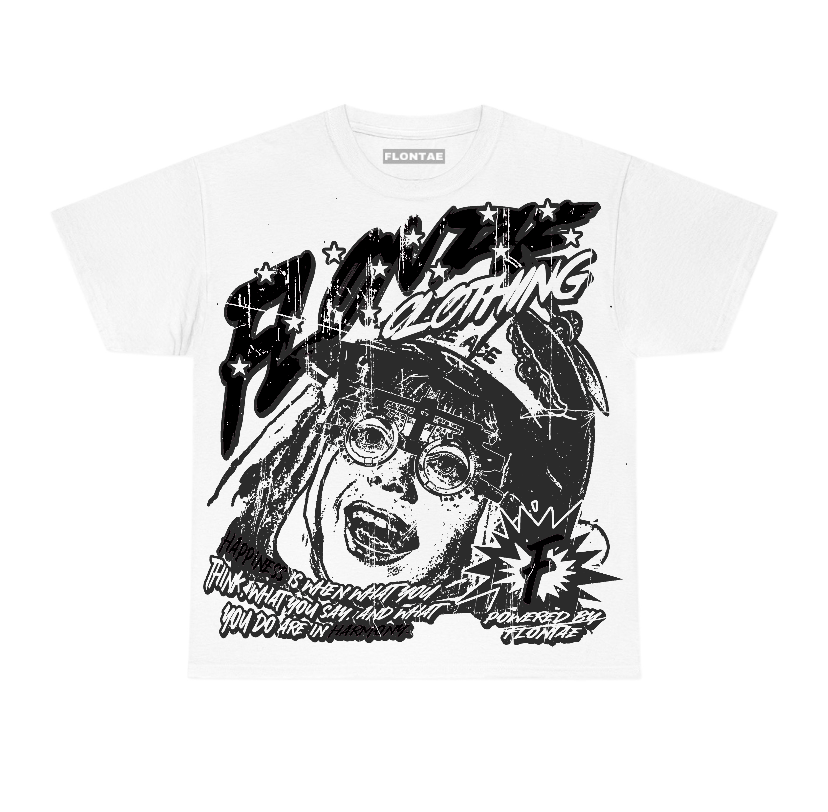 White Thunder 4s Flontae T-Shirt Always Smile Graphic