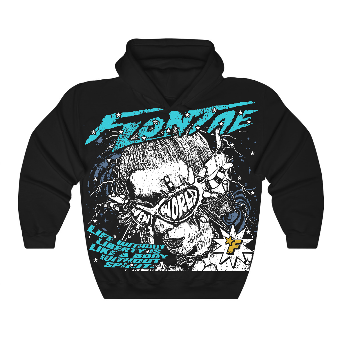 Gamma Blue 11s Flontae Hoodie Live With Joy Graphic