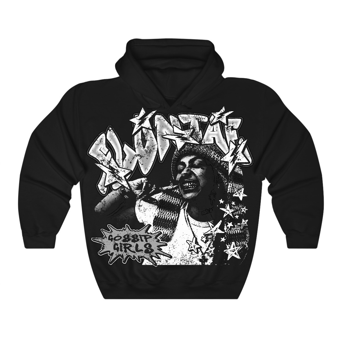 Black Cat 4s Flontae Hoodie Just A Hustler Graphic