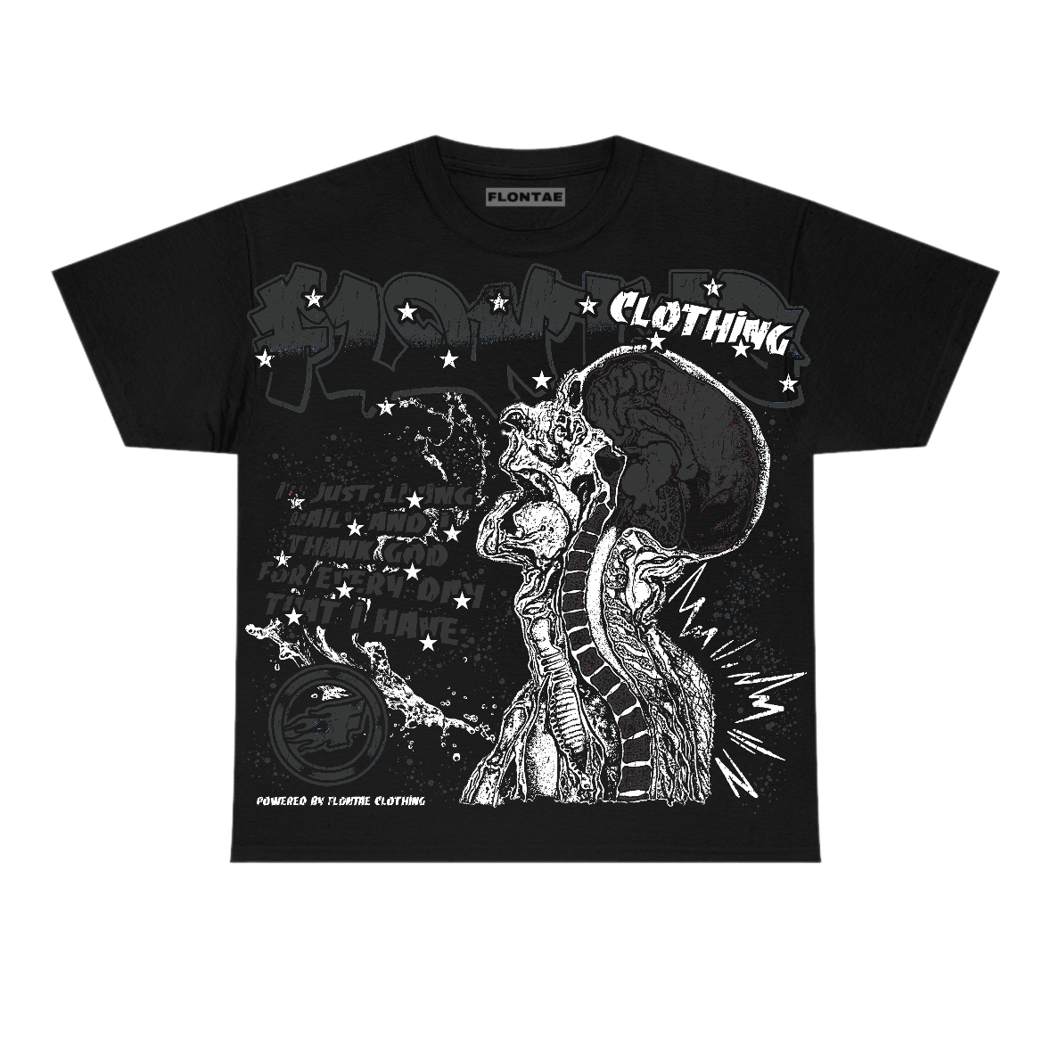 Black Cat 4s Flontae T-Shirt Not Losing Graphic
