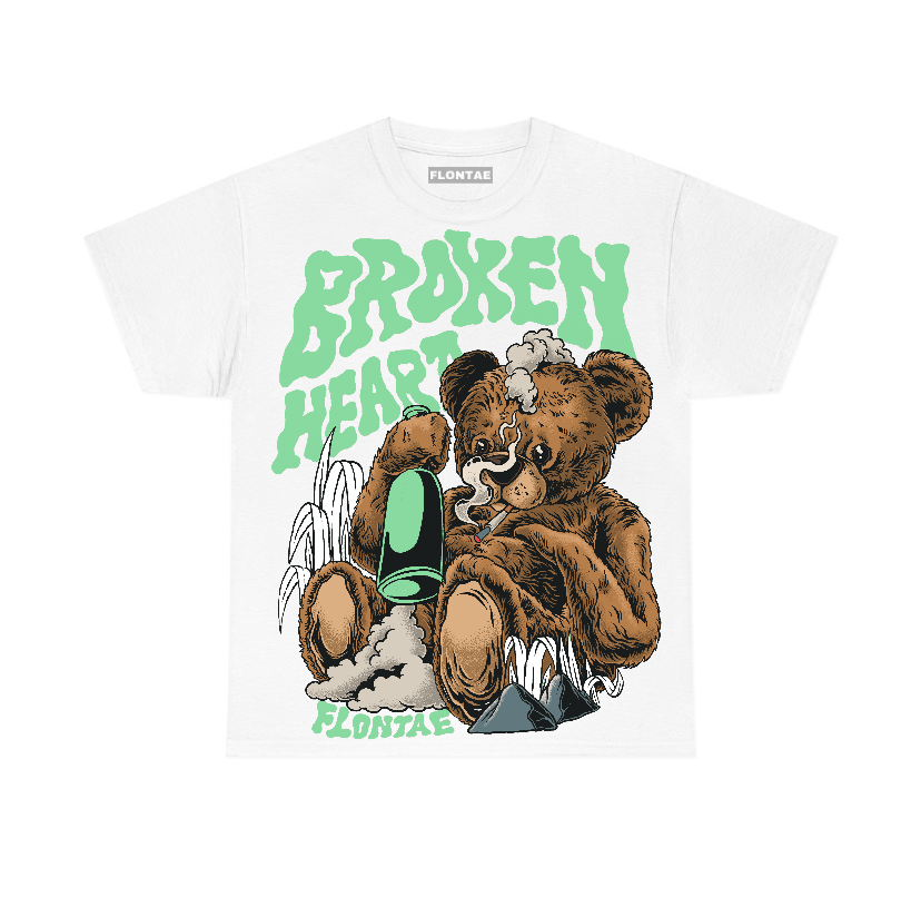 Green Glow 1s Flontae T-Shirt Broken Heart Graphic