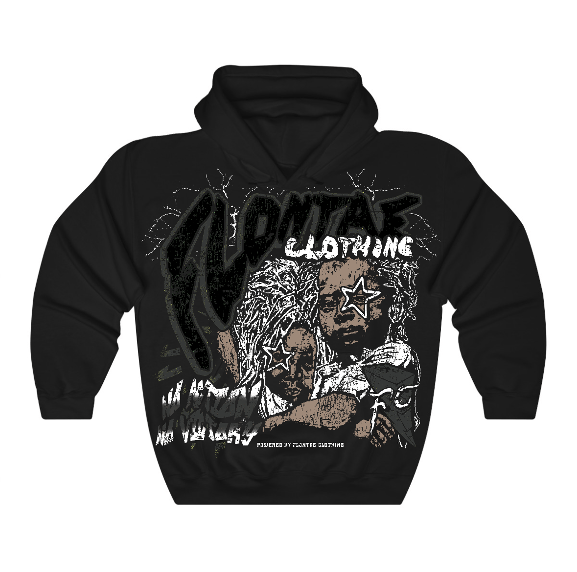 Black Cat 4s Flontae Hoodie No Action Graphic