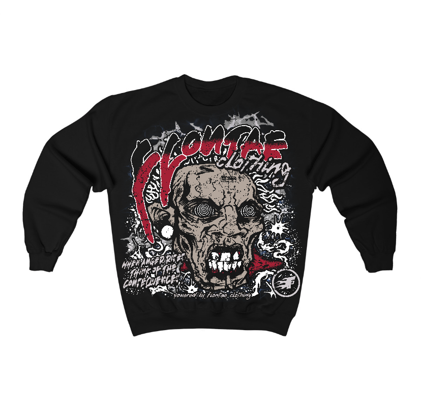 Black Toe 14s Flontae Crewneck Sweatshirt Consequences Graphic