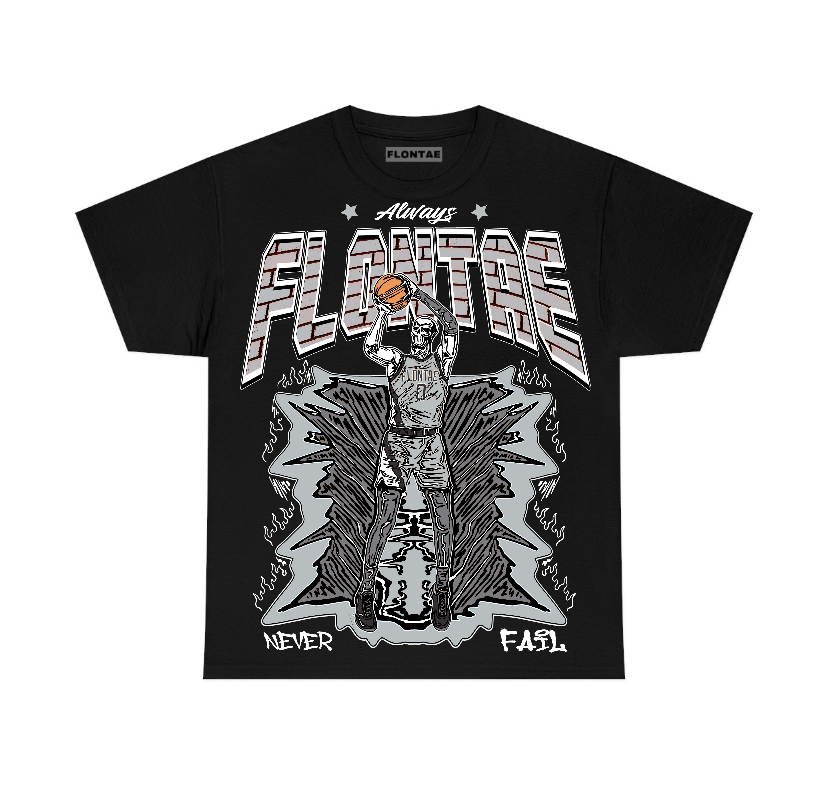 Wolf Grey 12s Flontae T-Shirt Never Fail Graphic