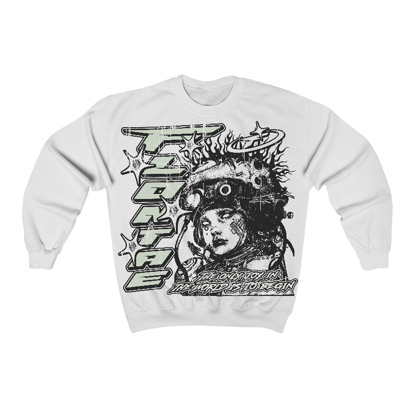 Seafoam 4s Flontae Crewneck Sweatshirt Self Aware Graphic