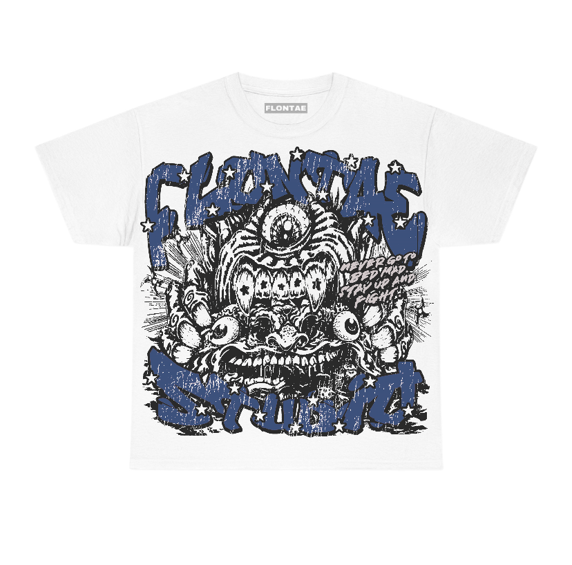 Navy 4s Flontae T-Shirt Seems Fair Graphic