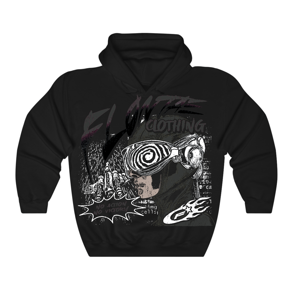Black Cat 4s Flontae Hoodie Justify Graphic