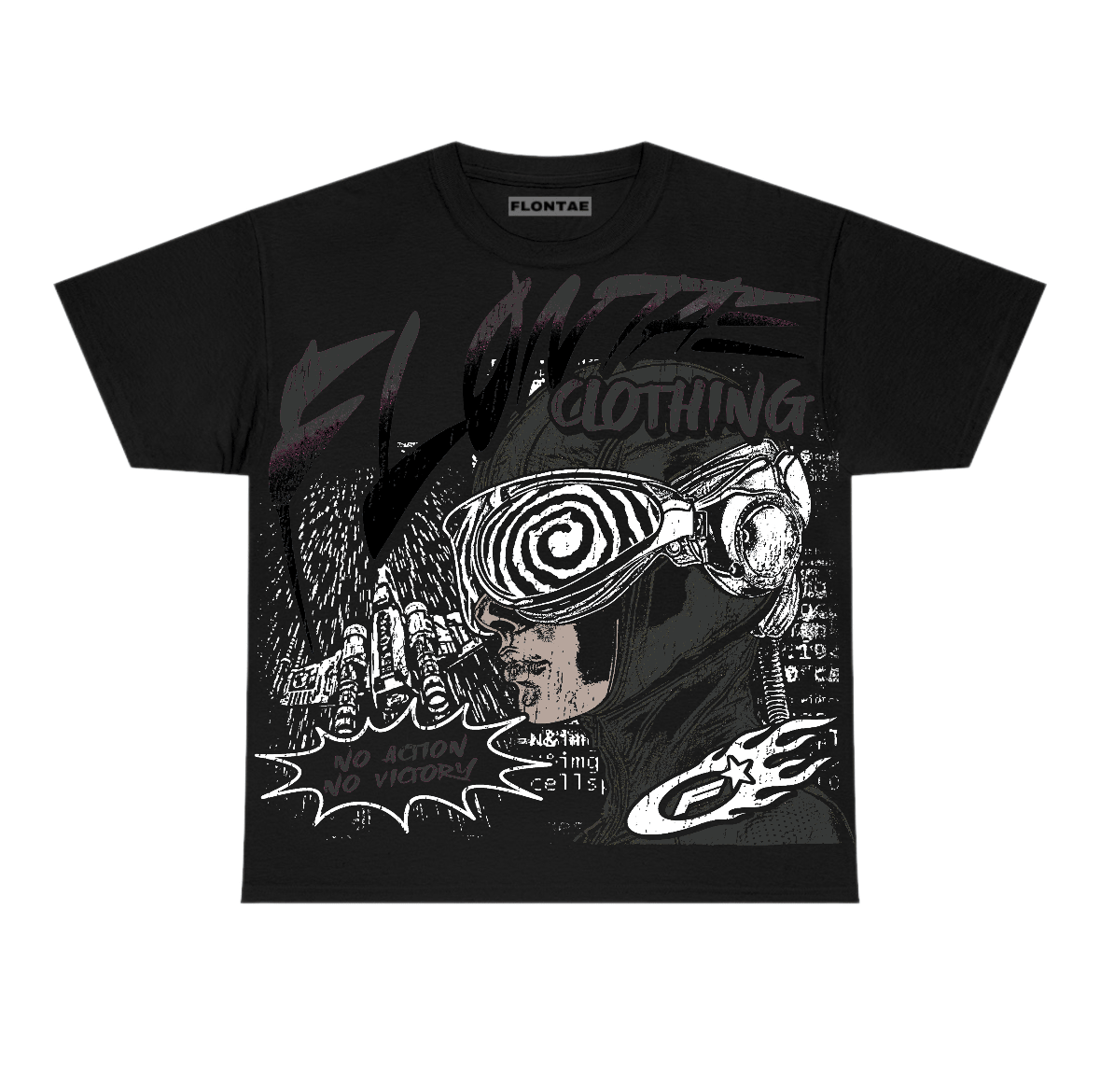 Black Cat 4s Flontae T-Shirt Justify Graphic