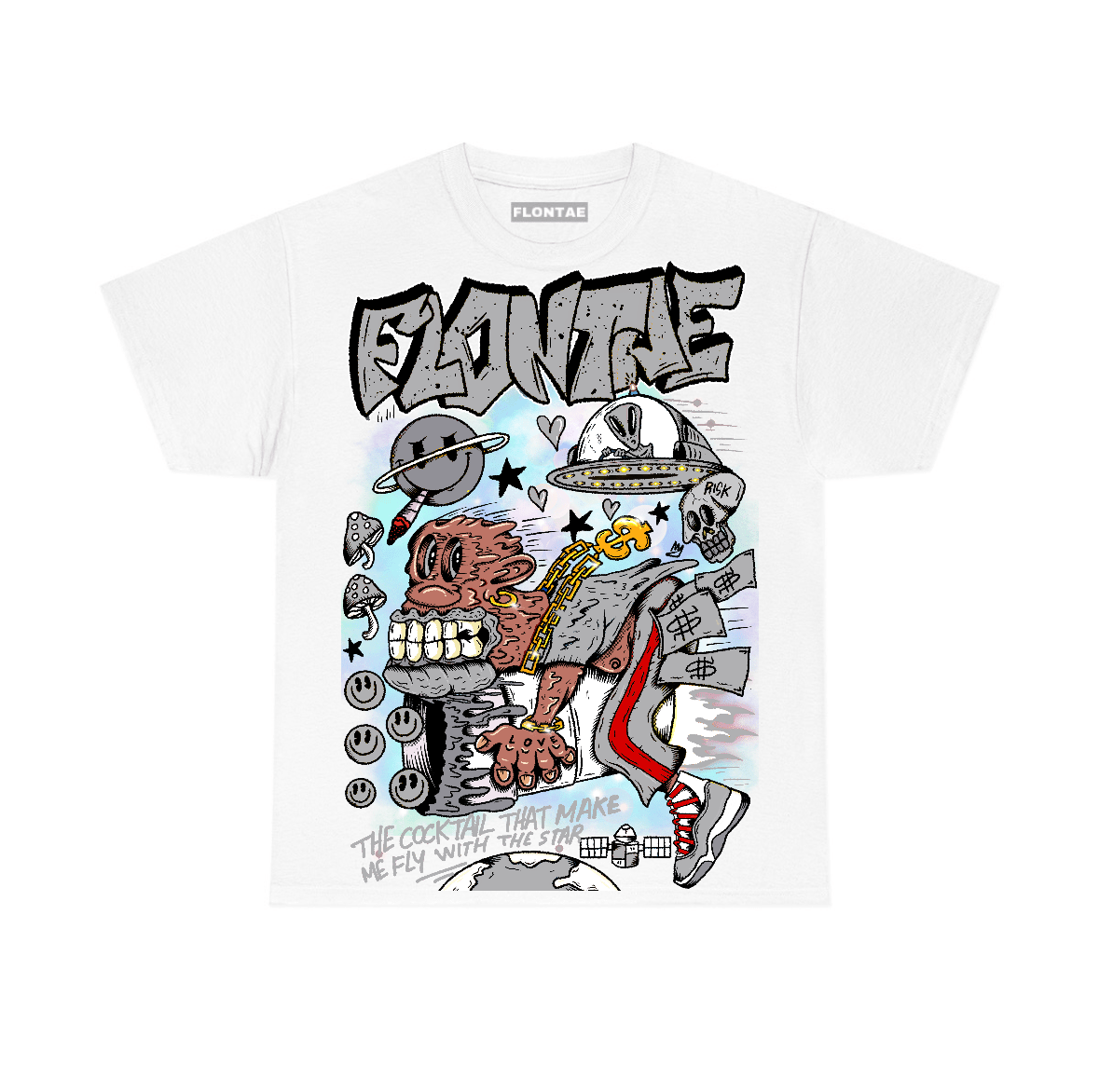 White Cement 4s Flontae T-Shirt I Believe Graphic