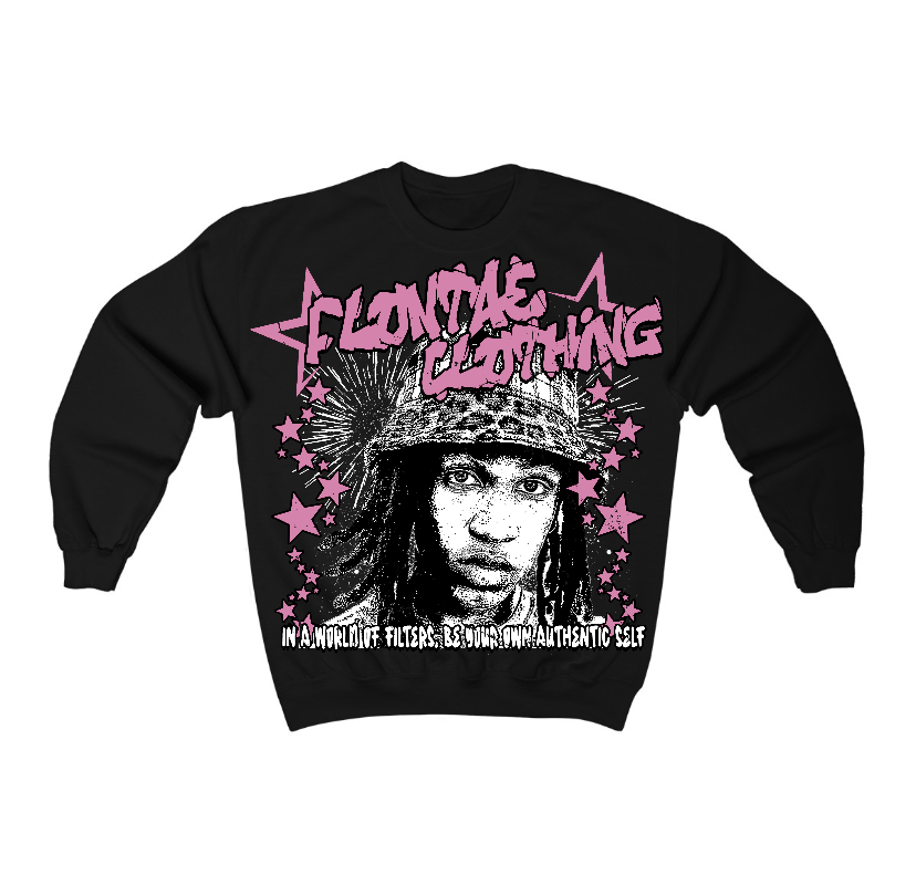Orchid 4s Flontae Crewneck Sweatshirt Be Yourself Graphic