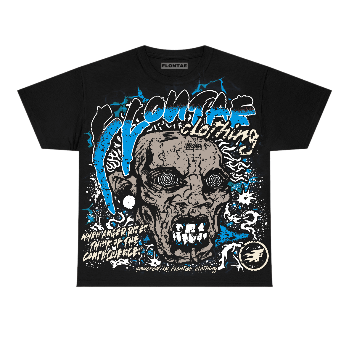 University Blue Reimagined 1s Flontae T-Shirt Consequences Graphic