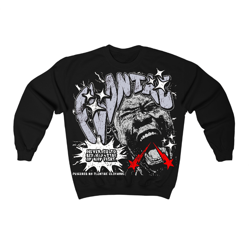 Black Cement 3s Flontae Crewneck Sweatshirt Never Quit Graphic