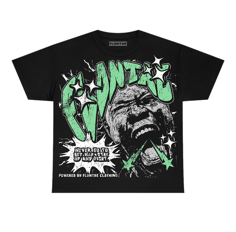 Green Glow 1s Flontae T-Shirt Never Quit Graphic