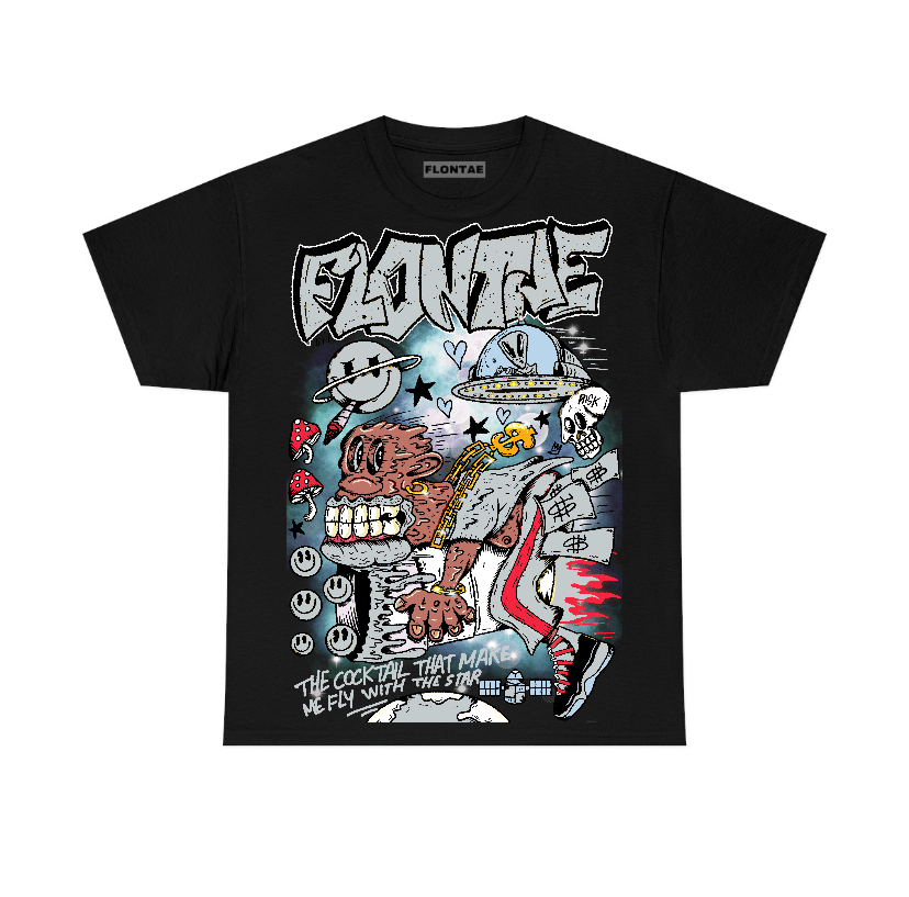 Black Metallic Reimagined 5s Flontae T-Shirt I Believe Graphic