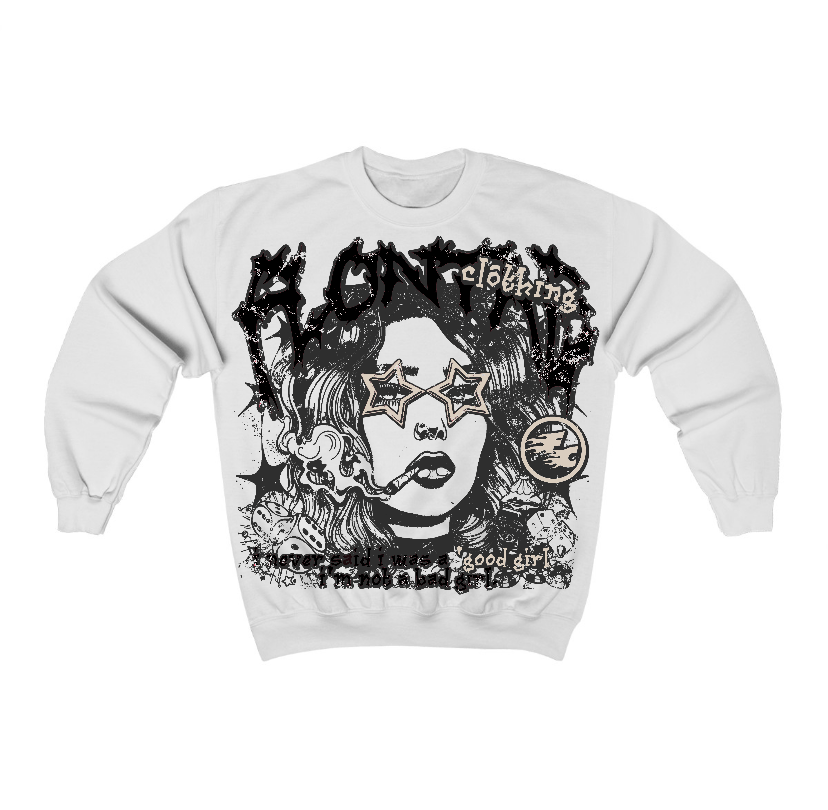 Reverse Metallic 5s Flontae Crewneck Sweatshirt Keep Quiet Graphic