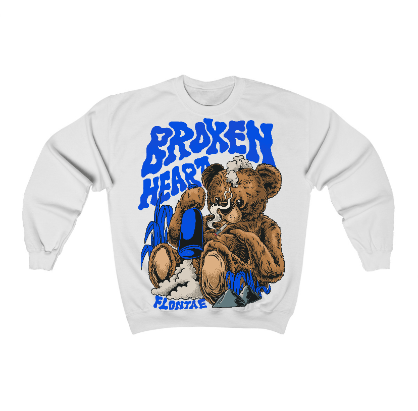 Blueberry 12s Flontae Crewneck Sweatshirt Broken Heart Graphic