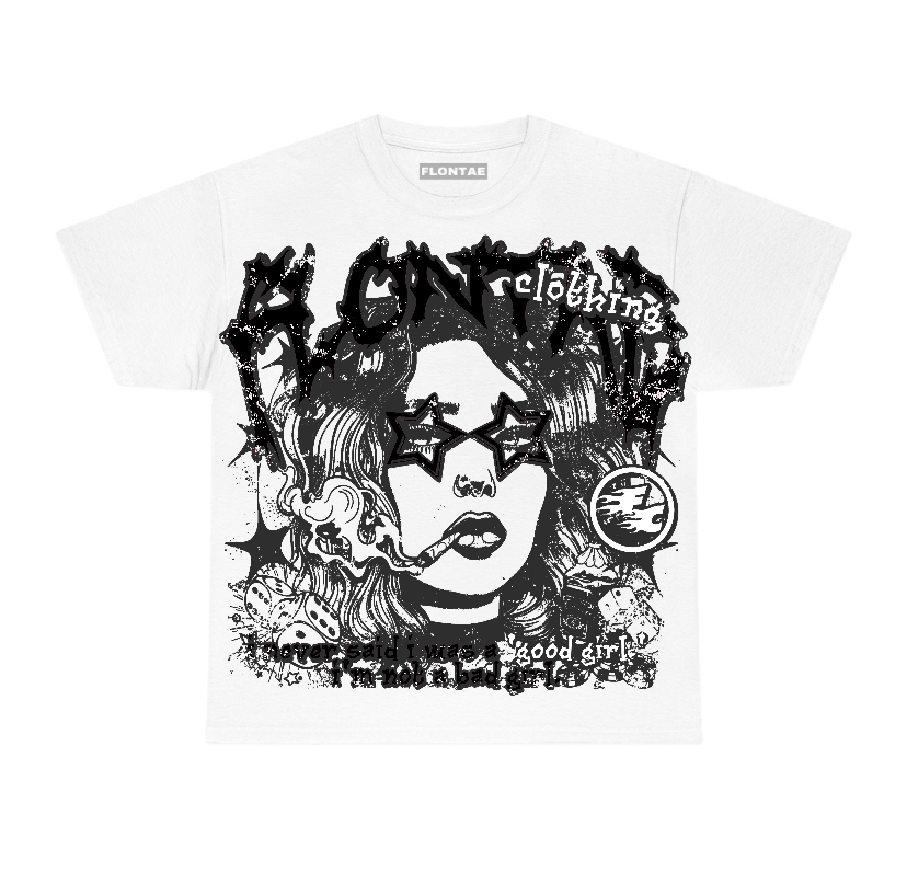 White Thunder 4s Flontae T-Shirt Never Quit Graphic