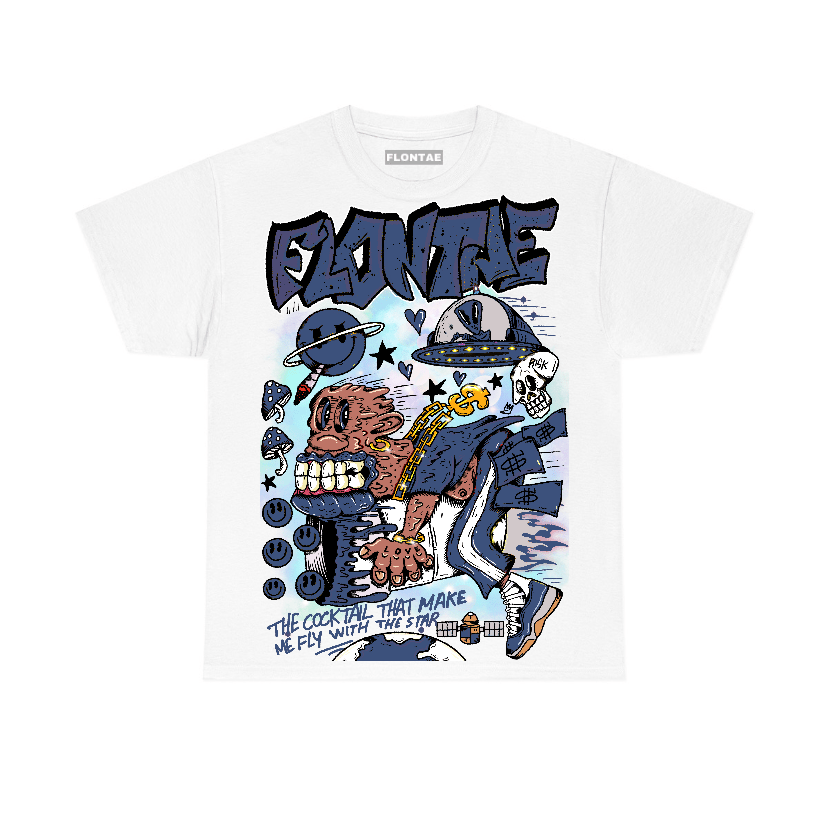 Navy 4s Flontae T-Shirt I Believe Graphic