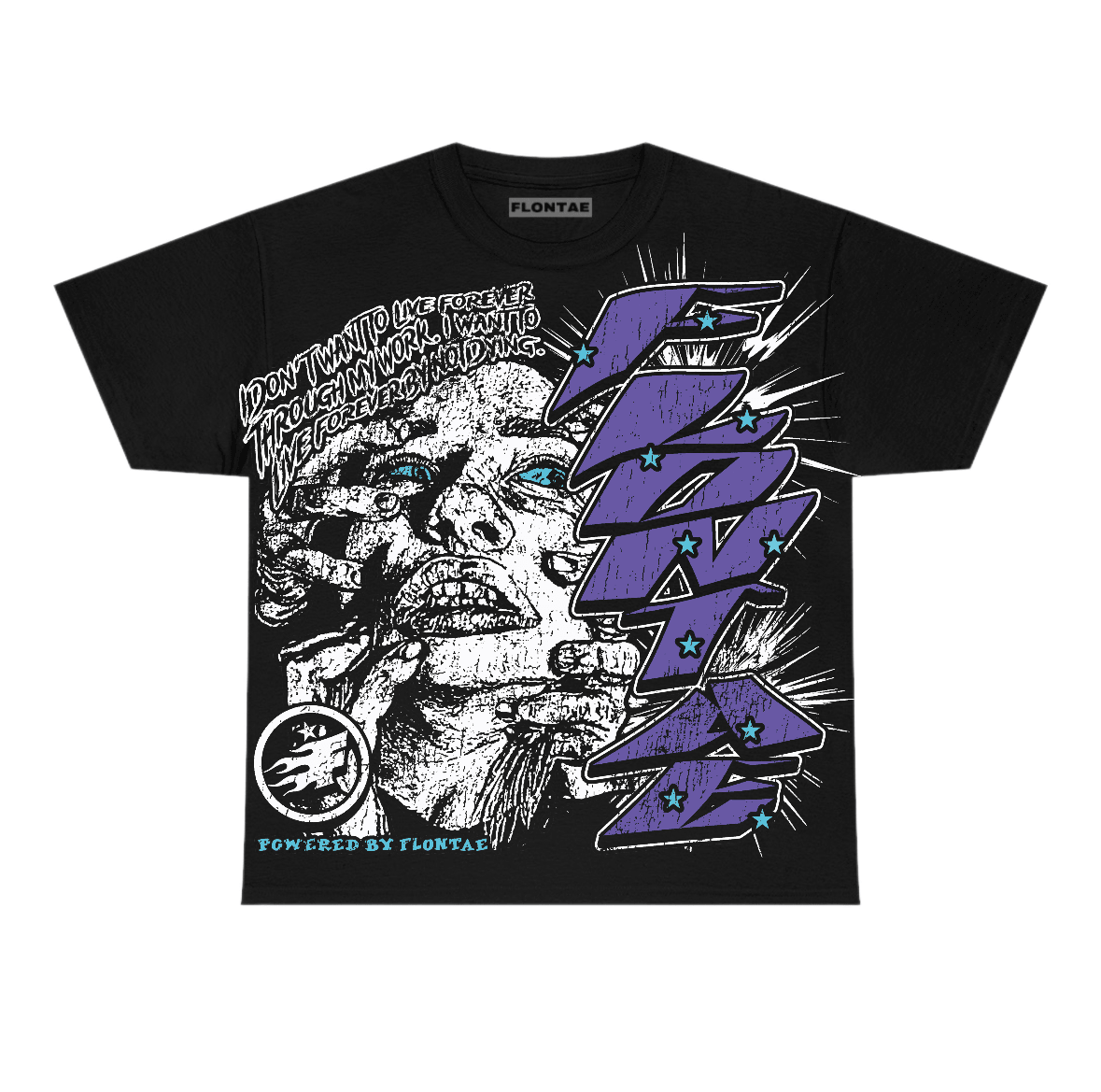 Aqua 8s Flontae T-Shirt Forever Graphic