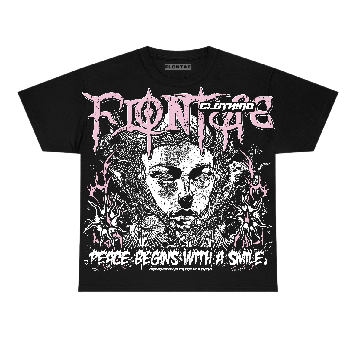 Pearl Pink 12s Flontae T-Shirt Keep Peace Graphic