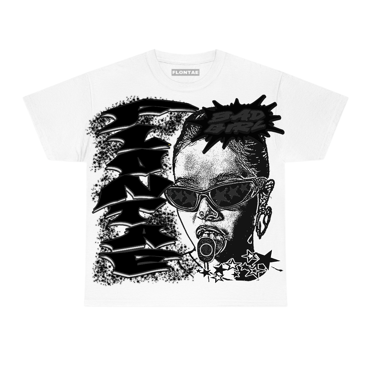 Black Cat 4s Flontae T-Shirt Baddie Graphic