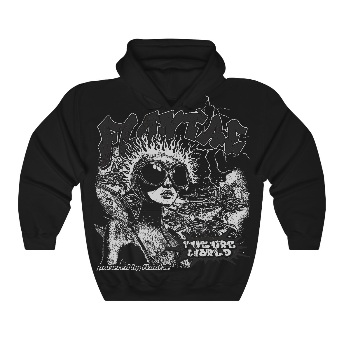 Black Cat 4s Flontae Hoodie Ahead Graphic