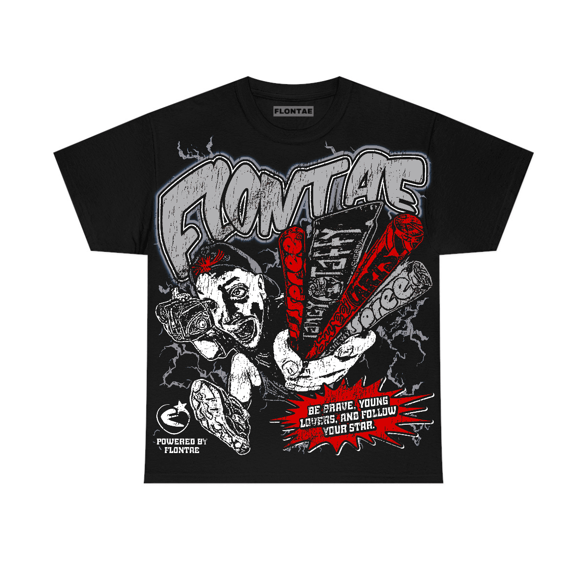 White Cement 4s Flontae T-Shirt Stay Brave Graphic