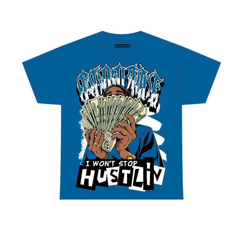 Military Blue 4s Flontae T-Shirt Hustlin Graphic