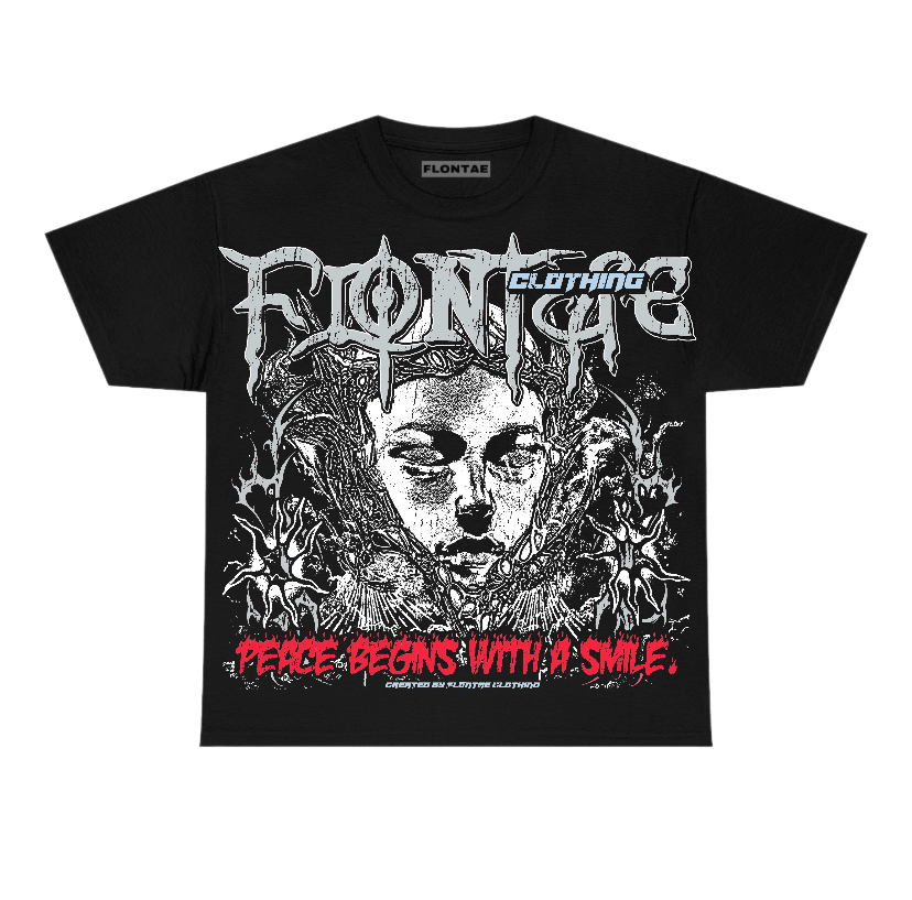 Black Metallic Reimagined 5s Flontae T-Shirt Keep Peace Graphic