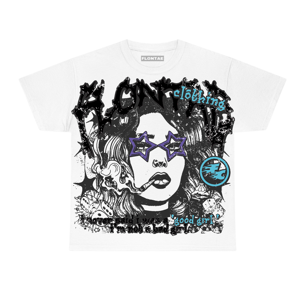 Aqua 8s Flontae T-Shirt Keep Quiet Graphic