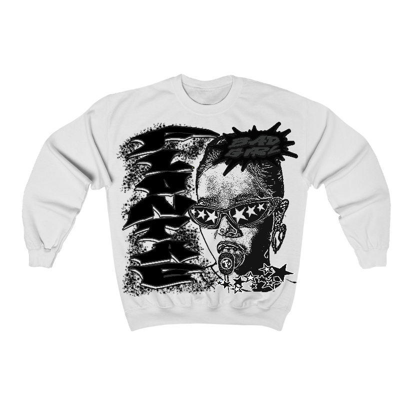 Black Cat 3s Flontae Crewneck Sweatshirt Baddie Graphic