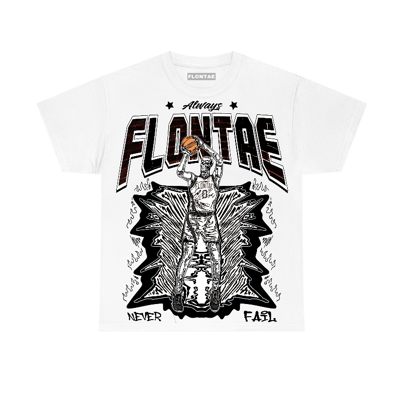 White Thunder 4s Flontae T-Shirt Never Fail Graphic