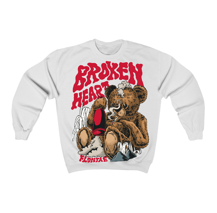 85 Bred 1s Flontae Crewneck Sweatshirt Broken Heart Graphic
