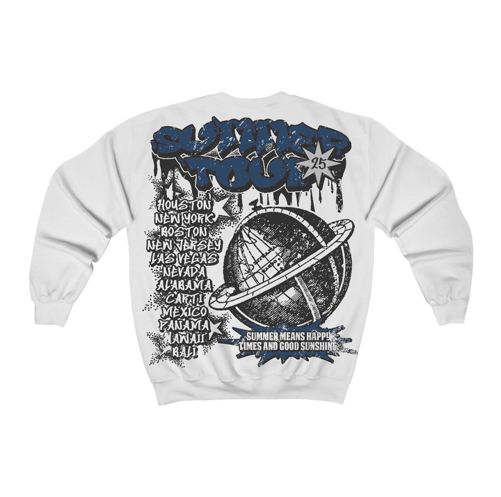 French Blue 12s Flontae Crewneck Sweatshirt Happiness Graphic