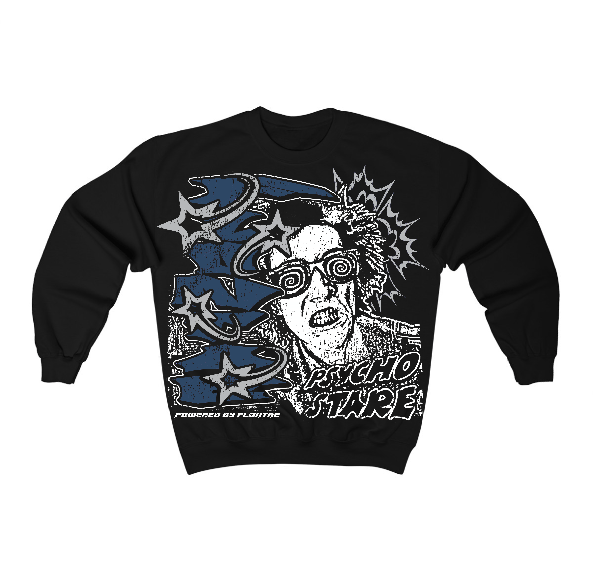 French Blue 12s Flontae Crewneck Sweatshirt Stare Graphic