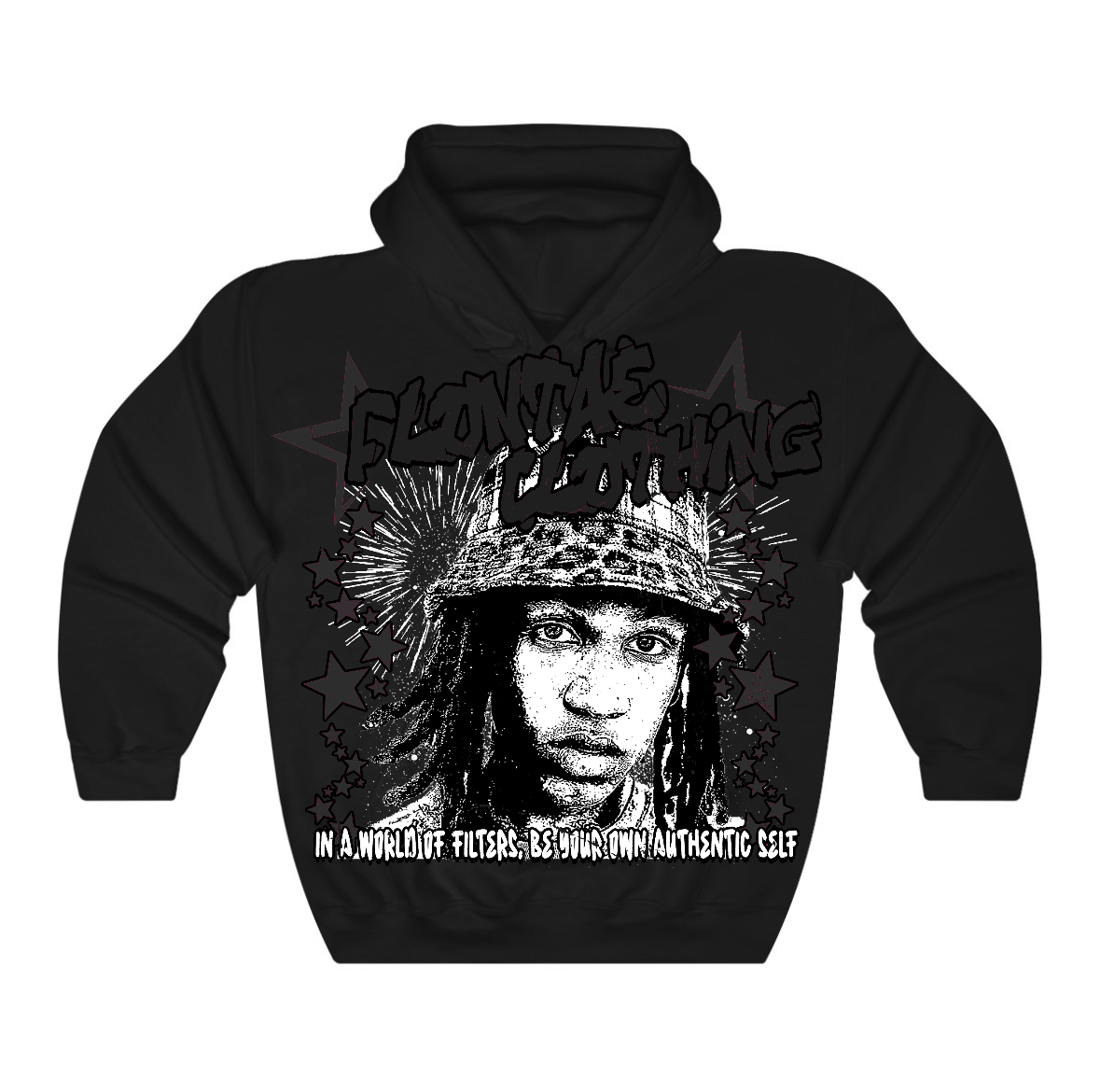 Black Cat 4s Flontae Hoodie Be Yourself Graphic