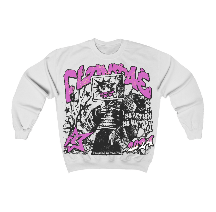 Hyper Violet 4s Flontae Crewneck Sweatshirt No Victory Graphic