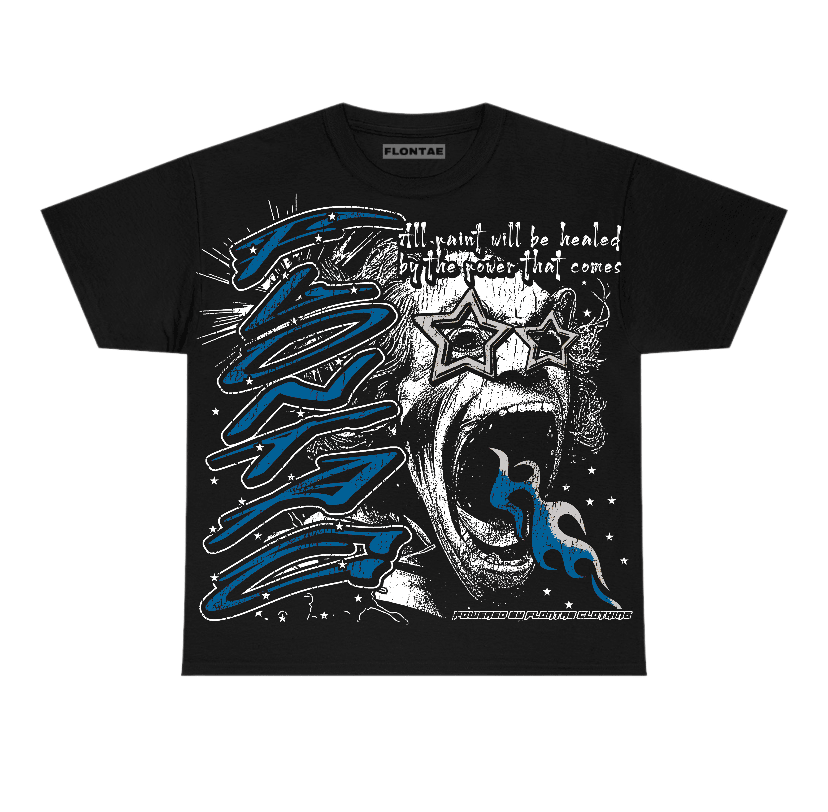 Military Blue 4s Flontae T-Shirt Wonder Graphic