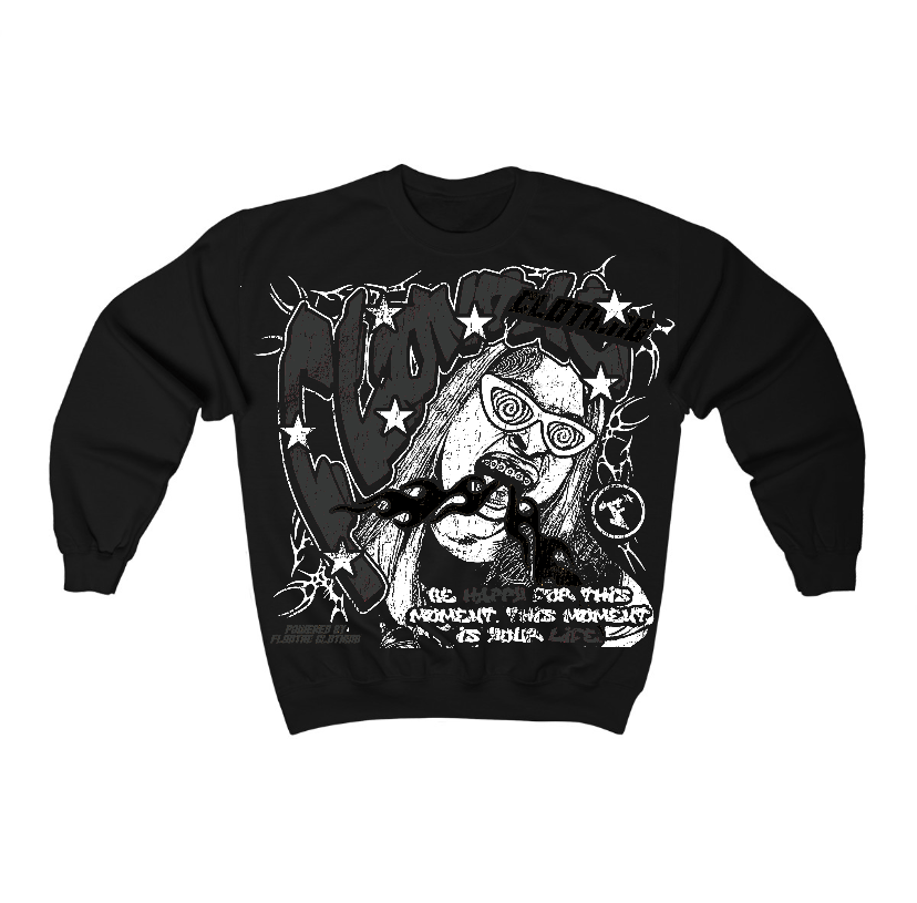 Black Cat 3s Flontae Crewneck Sweatshirt Losing It Graphic