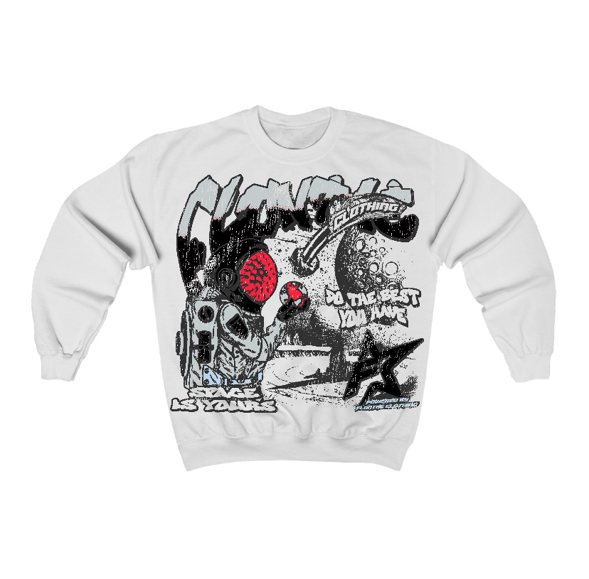 Black Metallic Reimagined 5s Flontae Crewneck Sweatshirt Space Is Yours Graphic