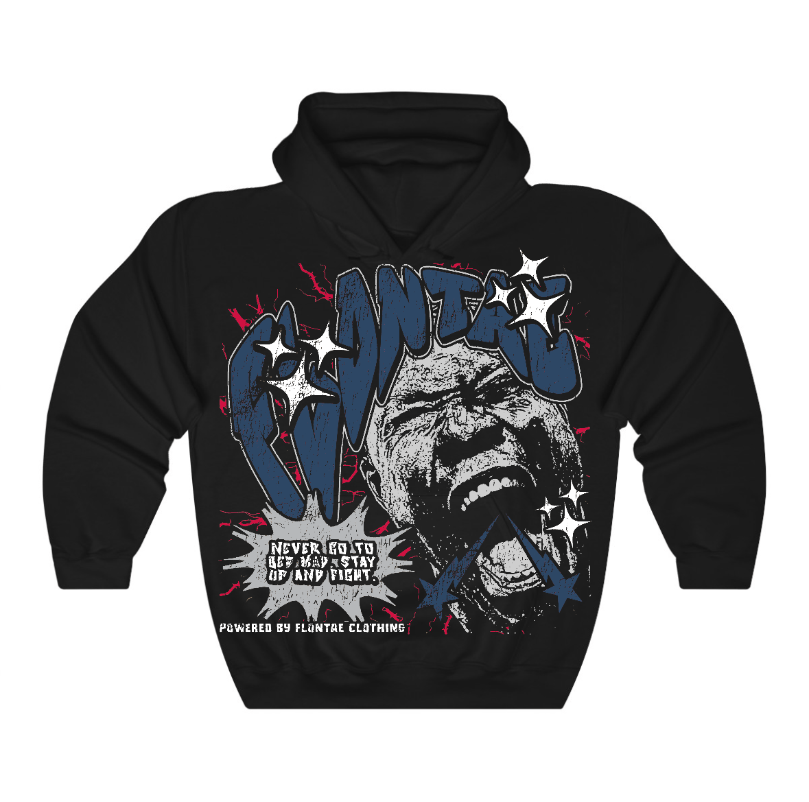 French Blue 12s Flontae Hoodie Never Quit Graphic