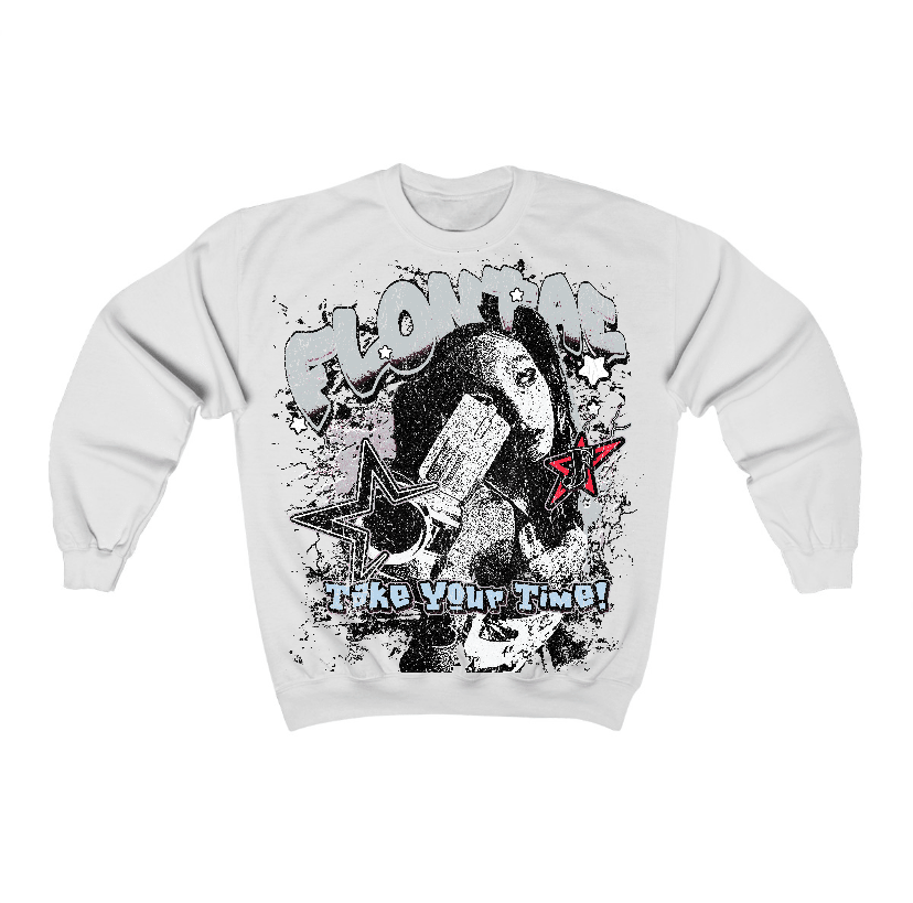 Black Metallic Reimagined 5s Flontae Crewneck Sweatshirt Be Patient Graphic